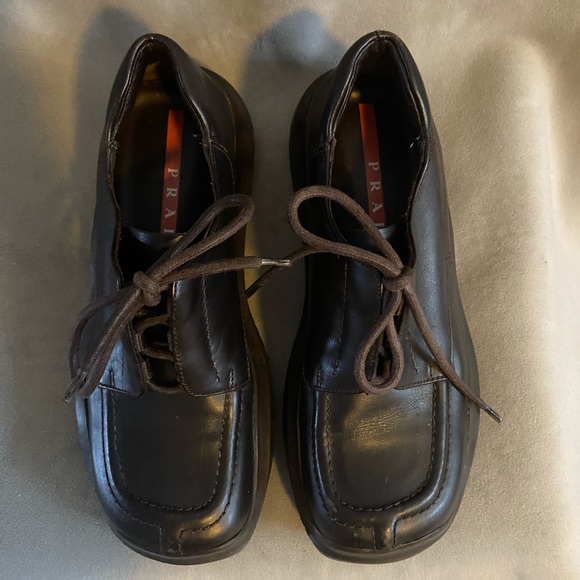 Prada Women’s Platform Oxford Brown 5.5 US | 35.5 - Picture 5 of 12